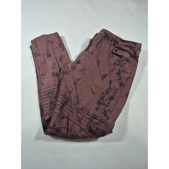 A. Tiziano Jeans Mens 44x32 Red Blue Splash Moto Biker Hip Hop Straight - Picture 1 of 6
